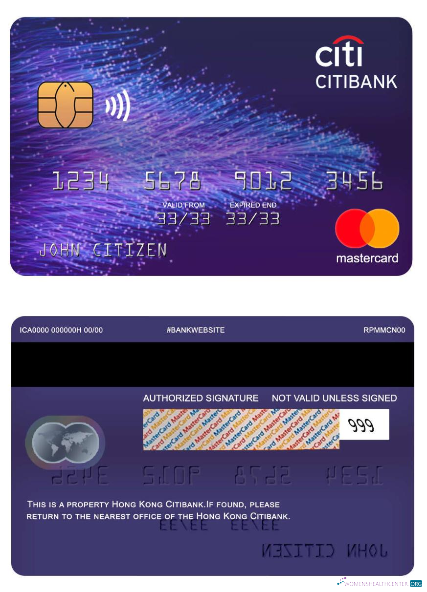 Download Hong Kong Citibank bank mastercard Photoshop template